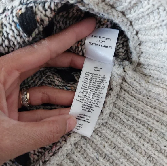 Rails Raini Heather Cable Knit Sweater Size Large - Picture 10 of 11